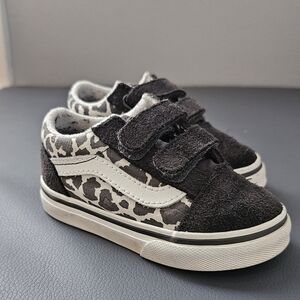 Vans Kids Black and White Leopard Sneakers